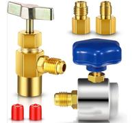 Apri bottiglie per agente di raffreddamento, erogatore valvola filettata R134A con adattatore per pompa a vuoto 1/4-1/2 ACME per sistemi di refrigerazione