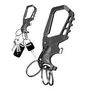 Apri Bottiglie Portachiavi | Portachiavi Per Auto | Moschettone Utensile Compatto con 3 Anelli Portachiavi per Birra e Bottiglie di Soda da Campeggio