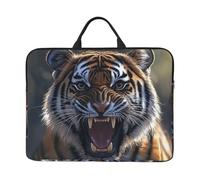 Apri la bocca e la testa come una tigre Custodia per notebook con maniglia Custodia per computer portatile da 14 pollici per donne uomini borsa imbottita per laptop