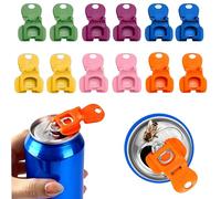 Apri lattina e tappo lattina - Tappo lattina soda riutilizzabile da 12 pezzi, coperchio in plastica e apribottiglie manuale facile per lattine di birra, soda e bevanda, per famiglie feste in campeggio