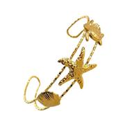 Apribile Spiaggia Tema Stelle Marine Conch Charm Gioielli Da Polso In Acciaio Inox Braccialetto Regolabile Per L'usura Quotidiana Dimensione Flessibile Gioielli Alla Moda Mano, Misura unica, come
