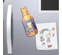 Apribottiglie a Forma di Bottiglia di Birra con Magnete - Design 14 cm per Tappi a Corona - Apri Bottiglie da Frigo o da Muro per Casa, Cucina, Bar e Regalo Originale (WORLD)