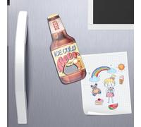 Apribottiglie a Forma di Bottiglia di Birra con Magnete - Design 14 cm per Tappi a Corona - Apri Bottiglie da Frigo o da Muro per Casa, Cucina, Bar e Regalo Originale (ICE)