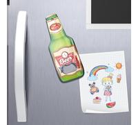 Apribottiglie a Forma di Bottiglia di Birra con Magnete - Design 14 cm per Tappi a Corona - Apri Bottiglie da Frigo o da Muro per Casa, Cucina, Bar e Regalo Originale (WORK)