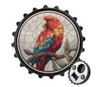 Apribottiglie a forma di pappagallo in vetro colorato, magnetico, per frigorifero, cucina, ufficio