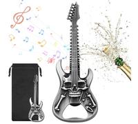 Apribottiglie a forma di teschio e chitarra, apribottiglie personalizzato con design musicale, regalo di compleanno per uomo, per birra e altre bevande, per chitarristi e invitati alla festa