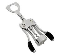 Apribottiglie a spirale con ali, Cavatappi apribottiglie rosso apriscatole estrattore a due punte in acciaio inossidabile 19x6,5 cm