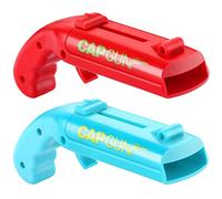 Apribottiglie Cap Gun, Pistola Bottiglie Aperte, Cavatappi Pistola, Apribottiglie Sparatutto per Feste in Casa, Barbecue all'Aperto, Gioco Creativo, Regalo Divertente da Bere da Bar (rosso e blu)