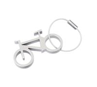 Apribottiglie con anello portachiavi bicicletta - DRAHTESEL - alluminio - color argento - Originale TROIKA