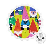 Apribottiglie con gnomi colorati, decorazione per la casa, apribottiglie magnetico per gli amanti della birra, divertente decorazione rotonda per frigorifero, apribottiglie portatile per frigorifero