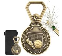 Apribottiglie con medaglia di calcio, apribottiglie con sacchetto regalo, apribottiglie portatile, regalo per papà, regali di Natale, regali di compleanno per uomini, donne, amanti della birra, amanti