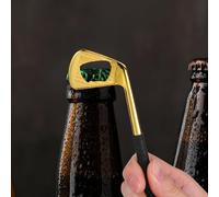 Apribottiglie da golf da uomo, in lega di zinco dorato a forma di ferro, regalo unico per papà, lui, amanti della birra, pratico accessorio da golf e strumento da bar