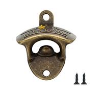 Apribottiglie da Muro,1 Pezzi Apri Bottiglie da Muro per Birra,Apribottiglie da Parete con Viti, Metallo Apribottiglie a parete per Bar, Baristi, Caffè, Ristoranti, Cucine(Bronzo)