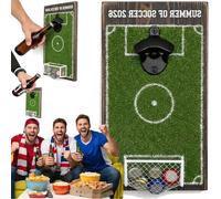 Apribottiglie da Parete a Tema Campo da Calcio, Apribirra Murale a Forma di Campo di Calcio, Decorazione Sportiva con Raccoglitore di Tappi - Segna Ogni Volta Che Apri una Birra - "Tiro in Porta"