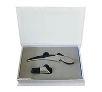 Apribottiglie e Tappo in Acciaio Inox Satinato, Set 2 Pezzi, Lunghezza 16 cm, con Leva Capsule, in Elegante Scatola Regalo