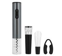 Apribottiglie elettrico per vino, cavatappi automatico con tagliacapsule e tappo sottovuoto - nero (grigio)