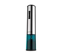 Cecotec InstantCork 1000 Gourmet - Apribottiglie elettrico in soli 8 secondi, funziona con 4 batterie, luce LED, ago elicoidale in acciaio, corpo in acciaio inox