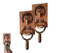 Apribottiglie for vino a ferro di cavallo a parete con cavatappi, arredamento rustico in stile rustico, levatappi manuale for carichi pesanti for bar, cucina, caverna dell'uomo(2PC)