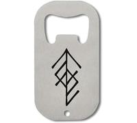 Apribottiglie in acciaio inox con rune per rompere le illusioni, colore: argento
