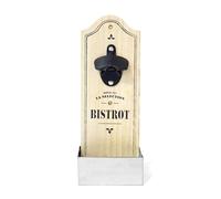 Bistrot KV7099, Apribottiglie da parete legno , 11,2 x 7,1 x 30,6 cm, Colori Assortiti