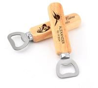 Apribottiglie In Legno Personalizzato, Cavatappi Con Manico In Legno Elegante E Personalizzato Inciso, Bomboniera All'ingrosso For Gli Ospiti, Regalo For Gli Sposi(H)