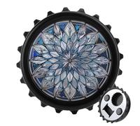 Apribottiglie in vetro colorato argento fiocco di neve mandala rotondo magnete frigorifero bevande birra apribottiglie magnetico per frigorifero, cucina, ufficio