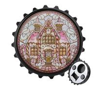 Apribottiglie in vetro colorato, con bastoncini di zucchero, per Natale, rotondo, per frigorifero, birra, per frigorifero, cucina, ufficio