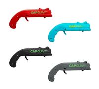 Apribottiglie lancia-tappi con 4 pezzi, apribottiglie lancia-tappi portatile, accessorio da bar per feste, barbecue, tailgate e serate di gioco (red-blue-black-grey)