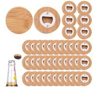 Lpitoy Apribottiglie Magnetici da 40 Pezzi, Apribottiglie Rotondi in Legno, Apriscatole per Birra, Magneti per Frigorifero Apribottiglie Personalizzati
