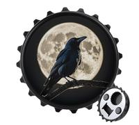 Apribottiglie magnetico a forma di corvo nero sulla luna piena, utensile da cucina salvaspazio, divertente apribottiglie e magnete per frigorifero, per campeggio, viaggi, campeggio, stile nero
