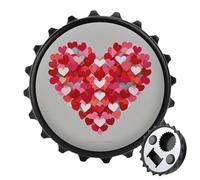 Apribottiglie magnetico a forma di cuore grande, strumento da cucina salvaspazio, divertente apribottiglie e magnete per frigorifero, per campeggio, viaggi, campeggio, stile nero