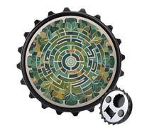 Apribottiglie magnetico a forma di labirinto circolare, strumento da cucina salvaspazio, divertente apribottiglie e magnete per frigorifero, per campeggio, viaggi, campeggio, stile nero