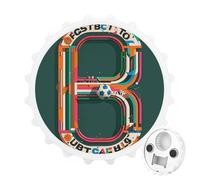 Apribottiglie magnetico a forma di lettere con elementi di calcio, strumento da cucina salvaspazio, divertente apribottiglie e magnete da frigorifero per campeggio, viaggi, campeggio, stile bianco
