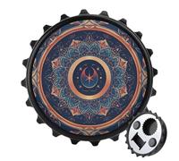 Apribottiglie magnetico circolare con frammenti floreali, strumento da cucina salvaspazio, divertente apribottiglie e magnete per frigorifero, per campeggio, viaggi, campeggio, stile nero