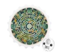 Apribottiglie magnetico circolare labirinto, strumento da cucina salvaspazio, divertente apribottiglie e magnete per frigorifero, per campeggio, viaggi, campeggio, stile bianco