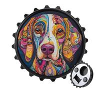 Apribottiglie magnetico colorato a forma di cane, rotondo, per frigorifero, cucina, ufficio