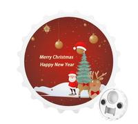 Apribottiglie magnetico con scritta "Merry Christmas and Happy New Year", strumento da cucina salvaspazio, divertente apribottiglie e magnete per frigorifero, per campeggio, viaggi, campeggio, stile