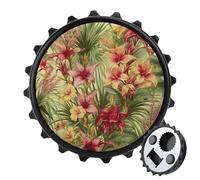 Apribottiglie magnetico per frigorifero, apribottiglie in plastica stampata con fiori di palma tropicale, personalizzabile, per gli amanti della birra (nero)