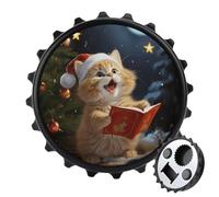 Apribottiglie magnetico per frigorifero, simpatico gatto che canta canti natalizi e canti natalizi, forti magneti per frigorifero, apribottiglie per uomini e donne