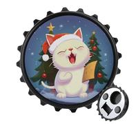 Apribottiglie magnetico per frigorifero, simpatico gatto che canta canti natalizi e canti natalizi, forti magneti per frigorifero, apribottiglie per uomini e donne