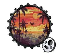 Apribottiglie magnetico per gli amanti della birra, decorazione per la casa con isola tropicale, per gli amanti della birra, divertente decorazione rotonda per frigorifero, apribottiglie portatile per