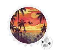 Apribottiglie magnetico per gli amanti della birra, decorazione per la casa con isola tropicale, per gli amanti della birra, divertente decorazione rotonda per frigorifero, apribottiglie portatile per