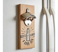 Apribottiglie Magnetico Personalizzato, Apribottiglie Da Parete In Legno Con Incisione Personalizzata Con Catcher For Tappo Magnete Regali For Fidanzato Nonno Marito Zio(Beech)