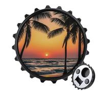Apribottiglie magnetico "Sunrise of on the Sea", strumento da cucina salvaspazio, divertente apribottiglie e magnete per frigorifero, per campeggio, viaggi, campeggio, colore nero