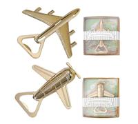 Apribottiglie per aeroplani da 2 pezzi, apribottiglie per bevande di birra, regali creativi, regali di compleanno, regali pilota, regali per gli amanti dell'aereo