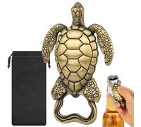 Apribottiglie per Tartaruga Marina, Apribottiglie con Sacchetto Regalo, Cavatappi Portatile, Regalo per Compleanno, Festa, Festa del Papà, Natale, per Uomini, Donne, Amico, Amanti della Birra, Bronzo