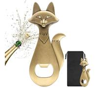 Apribottiglie per Volpe, Apribottiglie con Sacchetto Regalo, Cavatappi Portatile, Regalo per Compleanno, Festa, Festa del Papà, Carnevale, Natale, per Uomini, Donne, Amico, Amanti della Birra, Bronzo