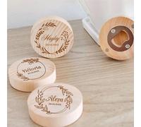 Apribottiglie Personalizzato per Matrimonio in Legno Rotondo - Bomboniera (50 Pezzi)