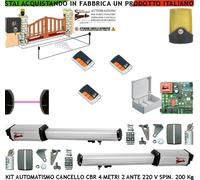 APRICANCELLO 2 ANTE CBR AUTOMATISMO 2 MOTORI 220 V 3 RADIOC SELETTORE FOTOC LAMP