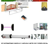 APRICANCELLO AUTOMATICO 1 ANTA DA 2 MT 1 MOTORE 220 V. KIT CED FOTOC FARO RADIOC